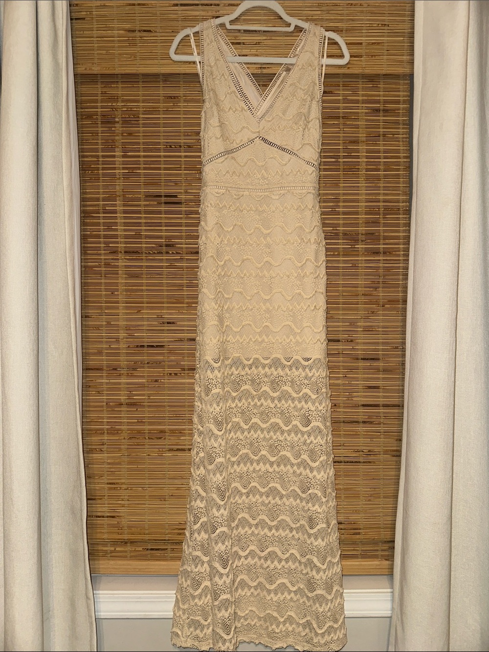New! Guess "Liza" long soft stretch cream dress